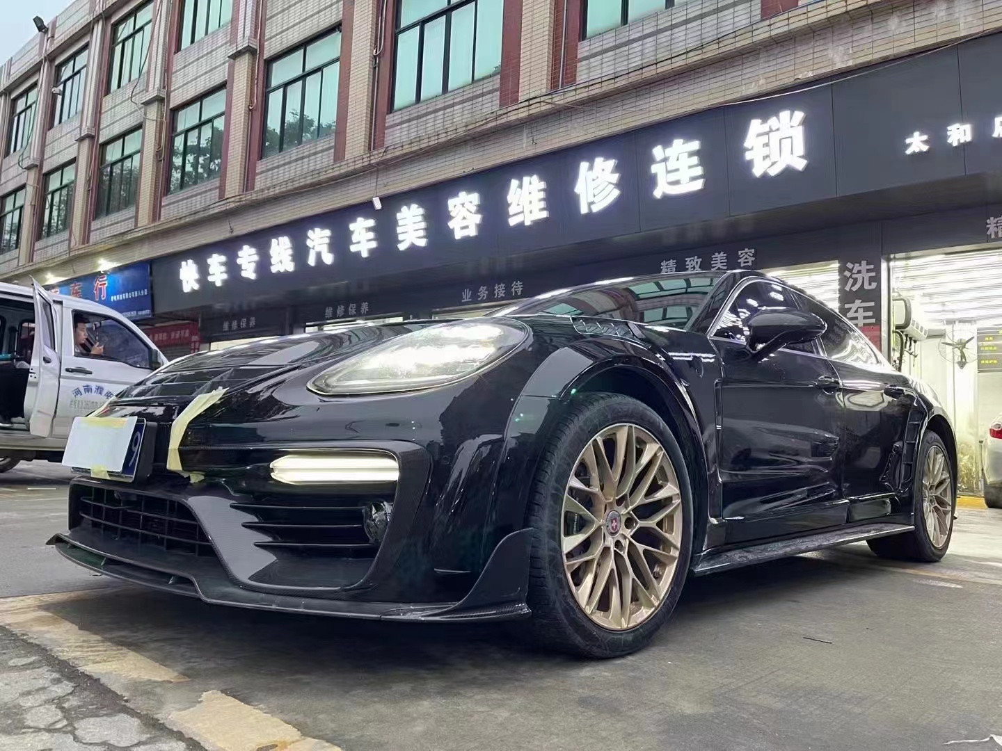 MSY Panamera 971 Body Kit Red Carbon Fiber Replace Front Bumper Spoiler Widebody Kit