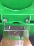50L Green Small Double Bins Plastic Waste Bin Outdoor Standing Induction Type