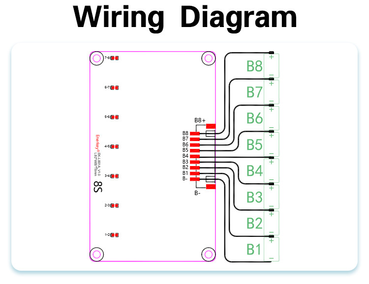 Inductive Balancing BMS 1A Active Equalizer NCM / LFP Battery 8S Active Balancer