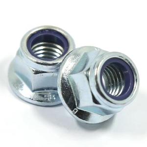 China ISO7043 Hex Flange Lock Nut Zinc Plated Steel Nylon Self Locking Flange Nut on sale
