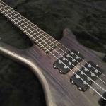 4 Strings Bass Guitar Transparent Black Color with Mahogany Body Maple Neck