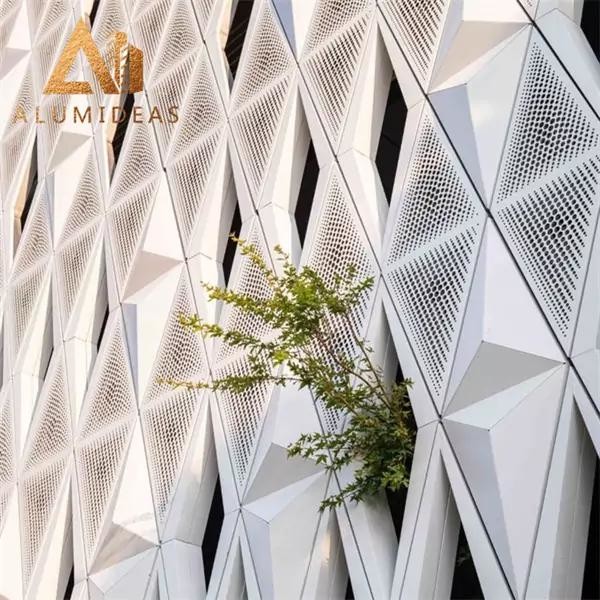Perforated aluminum facade panel