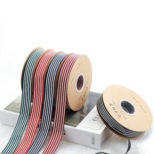 Wholesale 2.5CM Cake Shop Flower Ties Ribbons Flower Bouquet Gift Packaging Stripes Ribbons from china suppliers