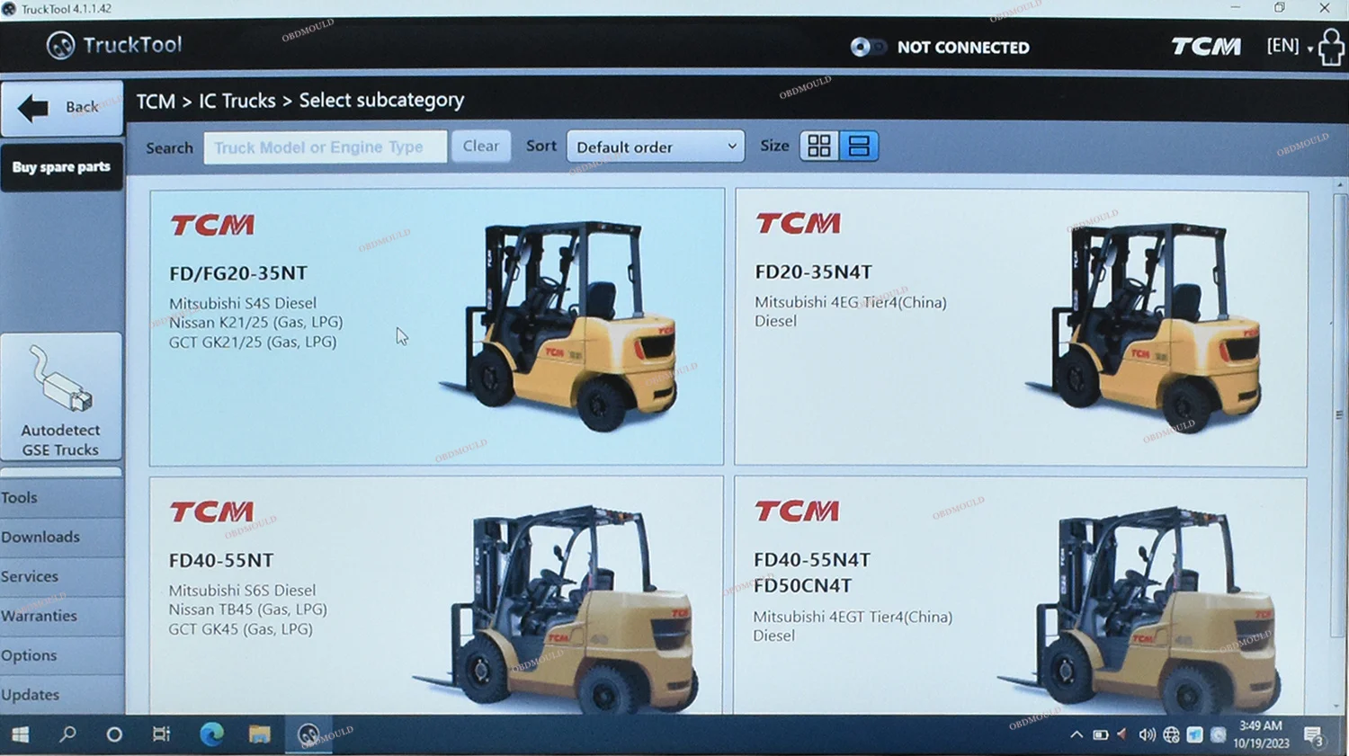 CF53 laptop TruckTool Universal Forklift Diagnostic Tool Suitable For Mitsubishi, ET, TCM, UNICARRIERS, ROCLA, NICHIYU