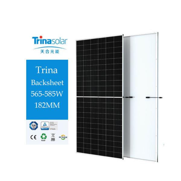 4.0mm2 Cables and 3.2mm Glass Cells Trina Bifacial Solar Panel 565W 570W 575W