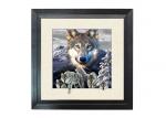5D Effect Wolf 3D Lenticular Photo Printing For House Decoration MDF Frame