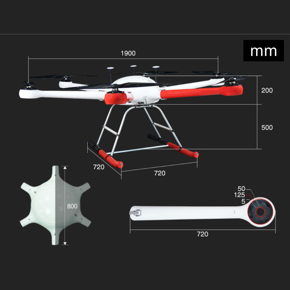 Customization Police Department Drones 35KG 6 Rotor Police UAV Drone Fire Emergency HX160MP
