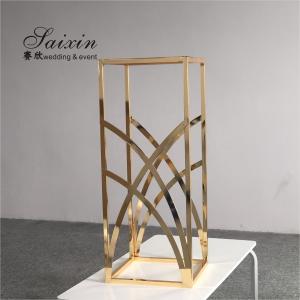 Wholesale ZT-429G New design shiny gold metal flower stands for floor aisle wedding backdrop decoration from china suppliers