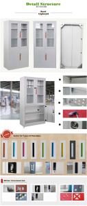Wholesale Steel cupboard FYD-W012, up glass door,down steel door,two shelves,KD structure,RAL color from china suppliers