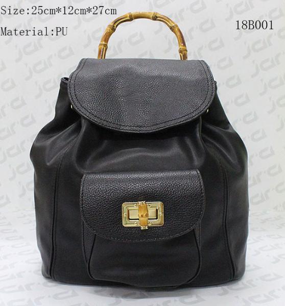 Quality Black PU Women Fashion Bags With Secret Pocket , Women ' s Mini Backpack for sale