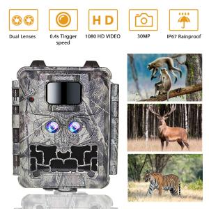 Wholesale DC12V Dual Lens 1080P Wildlife Trail Camera 13MP CMOS No Glow Cam from china suppliers