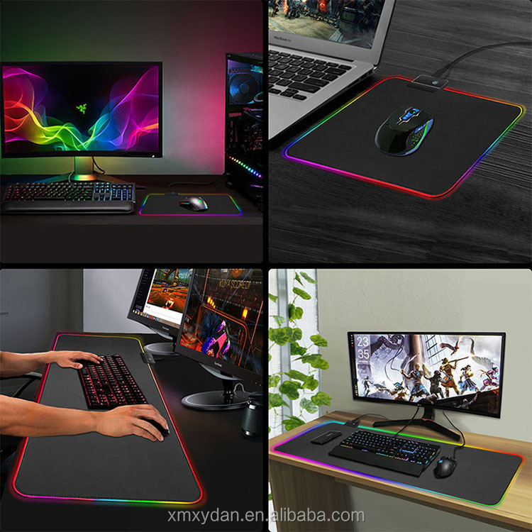Gaming Style LED Marquee Mouse Pad Charger Extended Desk Mat RGB Customised 3Xl Blank