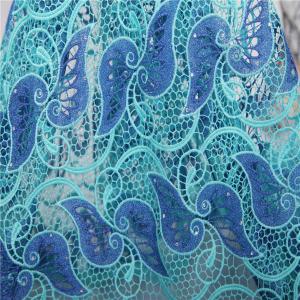 Wholesale 2015 embroidery designs african cord lace / High quality guipure lace / Nigeria aqua lace from china suppliers