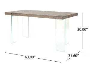 Wholesale Glass Legs Wooden Top 68kgs Modern Dining Table from china suppliers