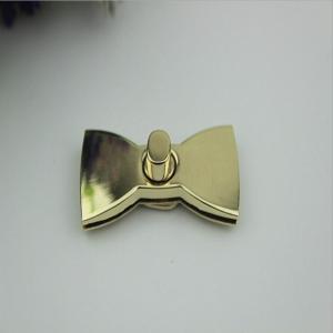 Wholesale Simple custom shiny gold butterfly bow pattern zinc alloy fashion locks for purse from china suppliers