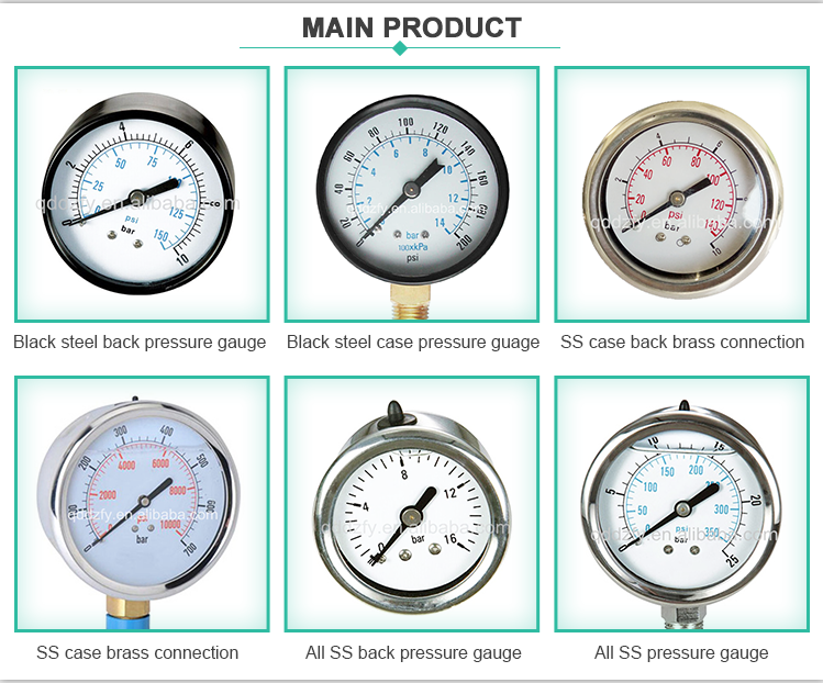 50mm Medical Oxygen Gas Cylinder Pressure Gauge 2.5% Accuracy