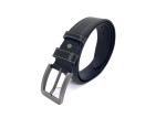 Black Mens Casual Leather Belt 1 1/2” Wide 4MM Thick Alloy Prong Buckle