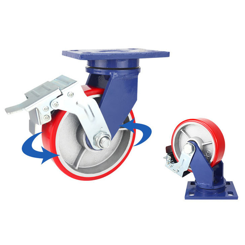 Heavy Duty 1 Ton Trolley Wheel Iron Core PU Caster Wheel