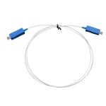 Customized Fiber Optic Cable White PVC Jacket Blue/Aqua Connector For Stable
