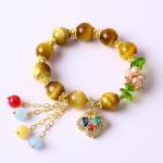 Healing Power 10mm Gemstone Beaded Round Bracelets With Beautiful Charms