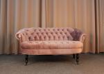 Vintage style tufted button sofa wing sofa with velvet fabric living room