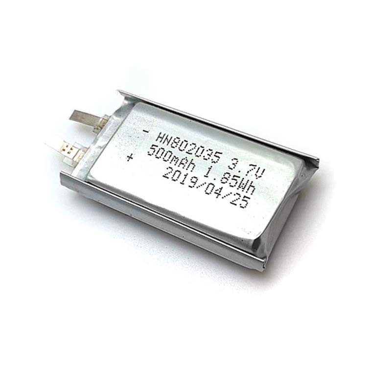 Rechargeable 3.7V 500mAh 1.85Wh Li Ion Polymer Cell PL802035