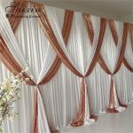 Wedding Decoration Backdrop Curtain White Gold Double Cloth Custom Backdrop