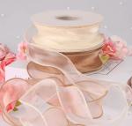 10yard Roll Silk Organza Lace Flower Fishtail Ribbon 40mm Width For Gift