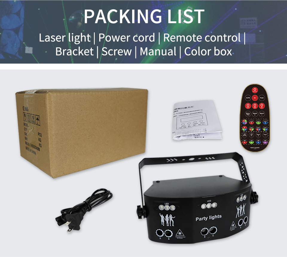 15 Eyes RGB Party Lights Stage Light by DMX512 Control Sound Activated LED Pattern Strobe Lights for Parties Club Bar Di