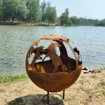 Wood/Gas Steel Fire Pits Made Of Corten Steel Assembly Required Portable Fire