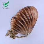 ISO9001 Shell Leather And Wood Bag Handmade Carving Artwork