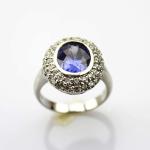 925 Silver Oval Garnet Gemstone Ring with Cubic Zircon (S-RJ692)