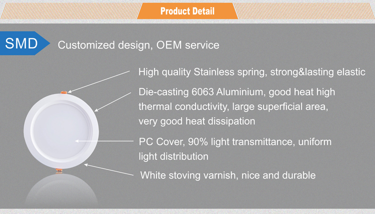 8 inch recessed led down light 20w SMD LED downlight