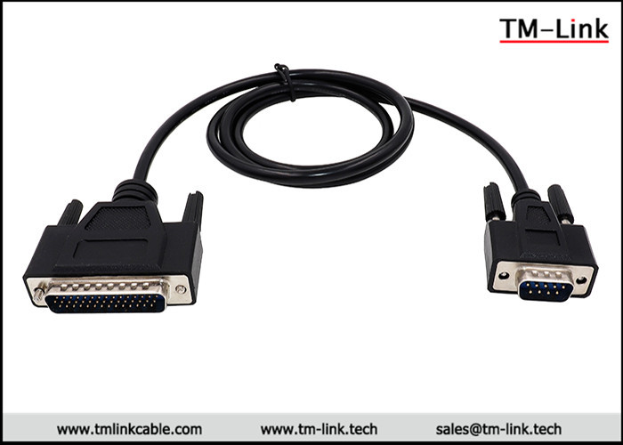 High quality DB9 male to DB25 male serial black D-Sub port printer data cable