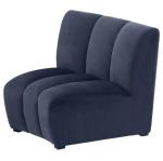 Modern Living Room Navy Blue Velvet Sofa Hotel Lobby Curve Arc Velvet Sofa