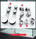 Ceramic Tray Round Track Shower Sliding Glass Door Hardware for Frameless
