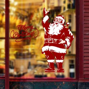 Wholesale Multi Size Santa Claus Stat Holiday PVC Wall Sticker Home Decoration Eco - Friendly from china suppliers