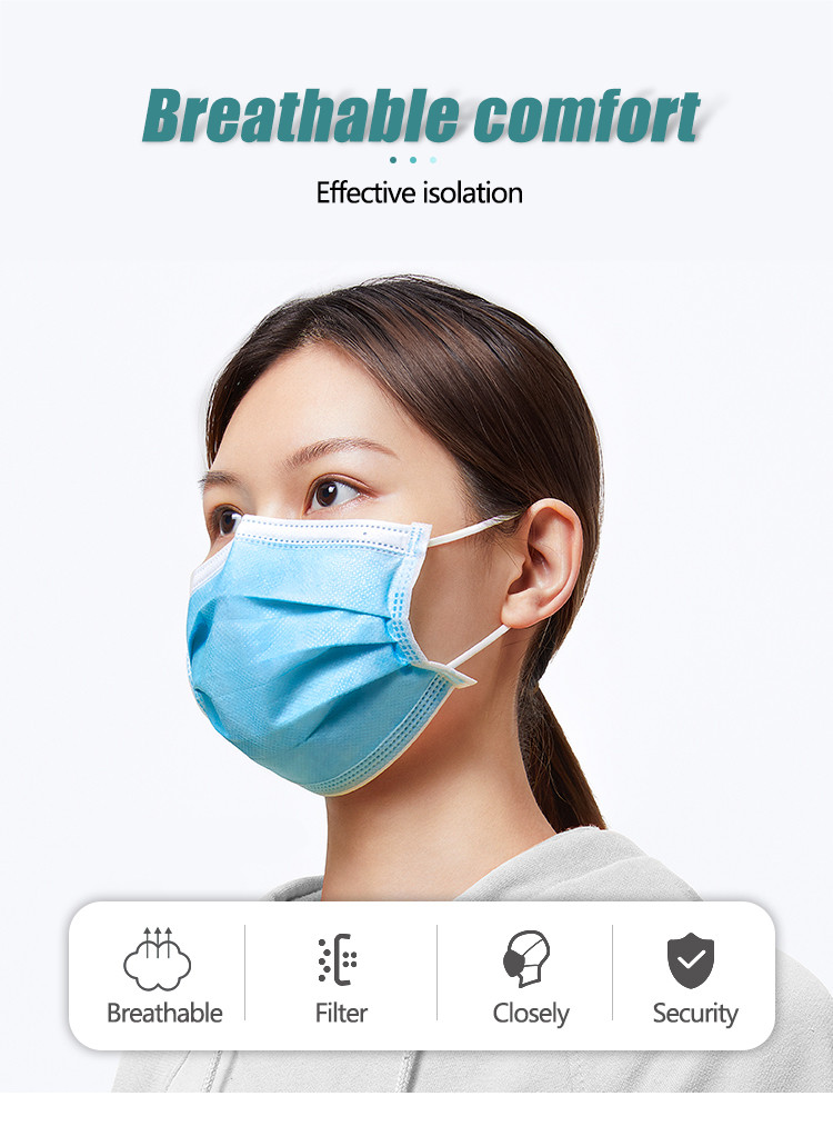 Non Irritating Disposable Medical Face Mask Effectively Blocks Visible Objects