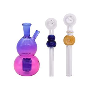 Wholesale Borosilicate 150℃ Purple Gourd Shaped Glass Hookah Pipe from china suppliers