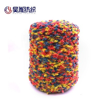 1/3.8NM 100% Polyester Soft Fluffy Dyed Tropical Yarn In Sections For Clothing Fabrics