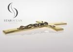 Golden PP Recycled Material Catholic Funeral Cross Classic Style ECO Friendly PF