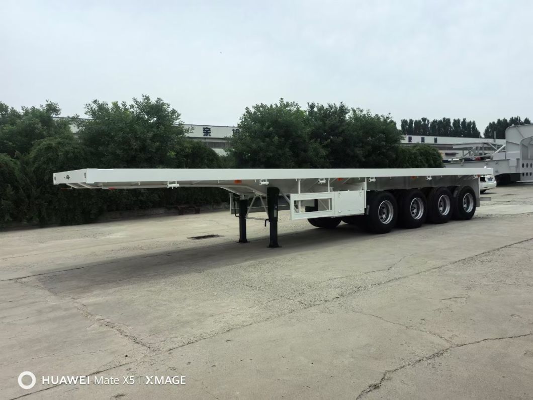 Wholesale 3 Axles 40FT Container Flatbed Semi Truck Trailer for Transporting Containers