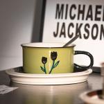 Stocked Ceramic Coffee Cup 250ml Porcelain Flower Cup Set 8.45oz Italian