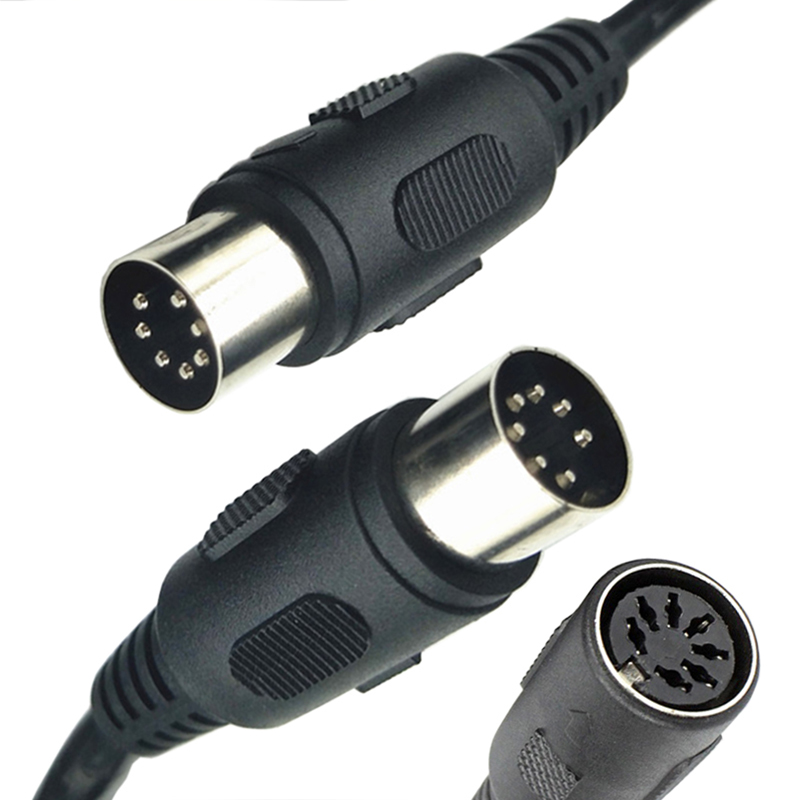 OEM Factory S Video Audio Shield Male to Male Female 3 4 5 6 7 8 9 10 13 PIN MIDI DIN Extension Cable