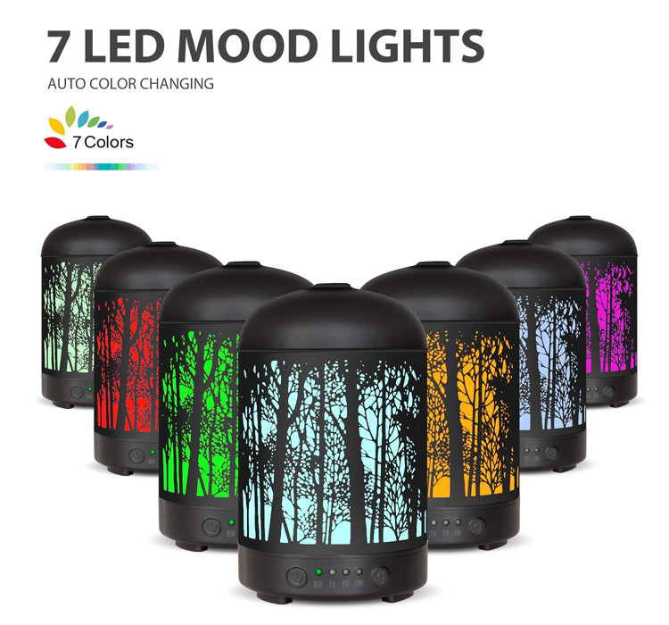 7 Color Changing 100ml Metal Aroma Diffuser For Home