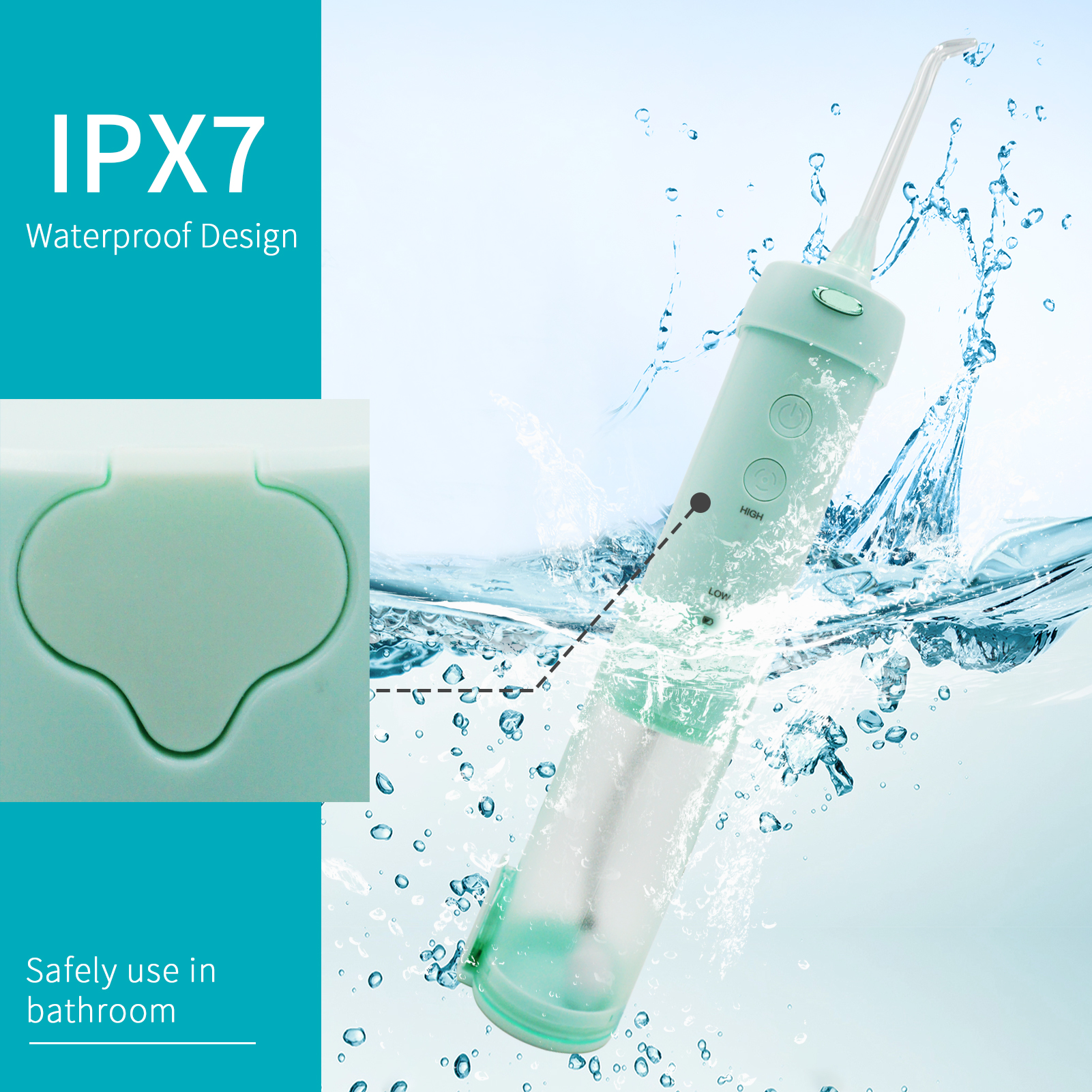 Oral Irrigator Cordless Water Flosser Electric Household With 300ML Tank