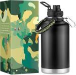 64 Oz Double Wall Vacuum Insulated Stainless Steel Water Bottle Wide Mouth With