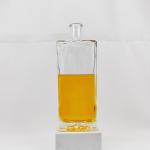 Clear Cuboid Crystal Agave Glass Bottle with Cork Cap 500ML 750ML 1000ML Hot