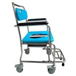 Blue Medical Safety Shower Toilet Chair With Wheels Easy Cleaning