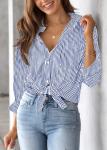 Long Sleeved Office Work Shirt Striped Classic Customized Size